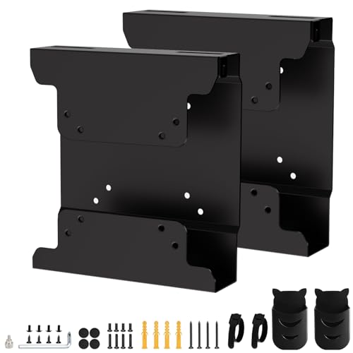 2-Pack Mini PC Mount for Dell VESA Wall Under Desk Mount or Mount to a Monitor Arm, Monitor Stand for Dell OptiPlex MFF 7080 5070 3000 7060 7090 7010 3060 3040 3050 and More Model with Pen Holder
