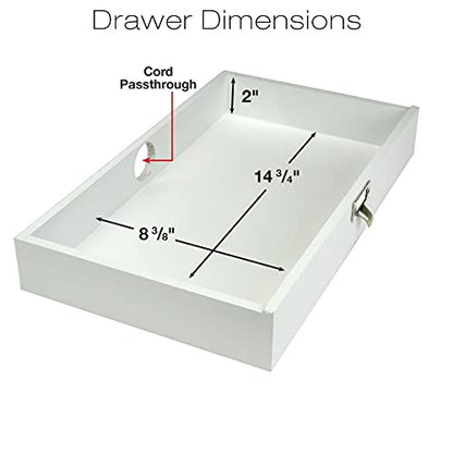 EXCELLO GLOBAL PRODUCTS Wooden Monitor Stand: Includes Drawer for Desktop Organization of Notebooks, Pens, Pencils & Office Supplies (White) - color: White