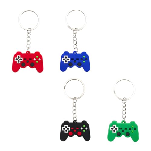 4PCS Video Game Controller Keychains, Mini Games Handle Keychain Pendant Favors, Games Controller Handle Key Ring Gift Charm for Women Men - color: 4pcs