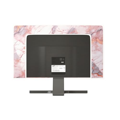 Waterproof Weatherproof Television Cover 32 Inch Anti-Static Dustproof Protective Full Body Cover for TV Screen Sleeve Compatible with Television LED LCD OLED TVs，Pink Marble - color: Pink, size: 32 Inch