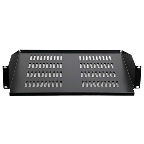 Aeons 2U 19-inch Universal Server Shelf Rack Mount Vented Cantilever Center Mount Shelf 15" Deep, Fixed Server Rack Cabinet Shelf Black - style: 2U-15" Vented