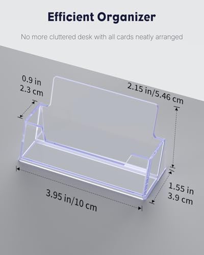 Uniclife 2 Pack Acrylic Business Card Holder for Desk 1 Slot Clear Business Card Display Stand for Men & Women Desktop Business Card Organizer Card Stand for Office Home Exhibition, 60 Card Capacity - color: 1 Slot, size: 2 Pack