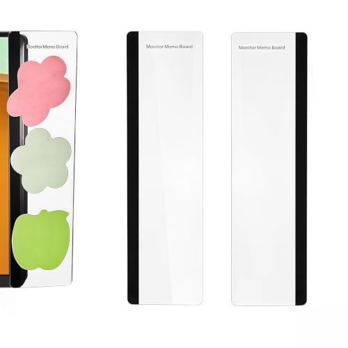2Pcs Transparent Computer Monitor Memo Board Multifunction Monitor Message Board Sticky Note Holder Computer Side Panel for Home Office Desktop (Left and Right)