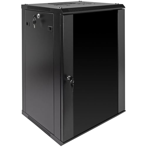 NavePoint 15U Wall Mount Consumer Series Server Cabinet Network Enclosure Locks, Fan - size: 15U