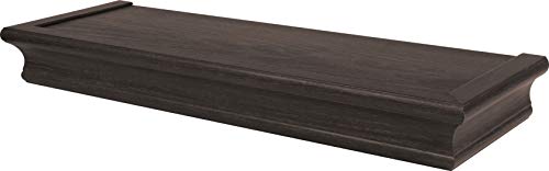 HIGH & MIGHTY 515606-HSU Decorative 18" Floating Shelf Holds up to 15lbs, Easy Tool-Free Dry Wall Installation, Beveled, Retail Pack of 2, Espresso - color: Espresso, style: Beveled & Retail Pack of 2