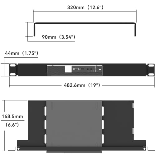 Mini Rack Mount for Dell OptiPlex Micro Form Factor Case，1U Hinged Server Rack Shelf for 19-inch Cabinet or Rack
