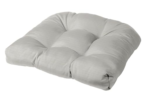 Cushion Source Tufted Chair Cushion | Rounded Back Corners | 21" x 19" x 4" Seat Cushion | No Ties | Indoor/Outdoor | Multiple Sunbrella Fabric Options Available (Sunbrella Canvas Granite) - color: Sunbrella Canvas Granite