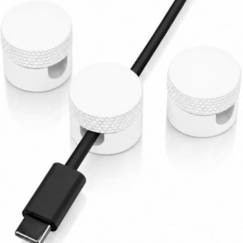3PCS Premium Cord Holder for Nightstand, Computer Cord Organizer for Desk, Appliance Cord Organizers, Stick-On Cable Clip for Charger, Laptop, USB, Headphones, Wire Management Set, White - color: White