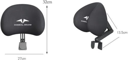 Memory Foam Headrest Attachment for Office Chair, Attachable Chair Head Rest, Desk Chair Neck Support, Elastic Sponge Head Pillow Adjustable Height and Angle (Black) - color: Black