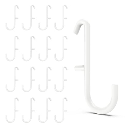 White Pegboard S Hooks for IKEA SKADIS, 16 Pack | Compatible with IKEA SKADIS Pegboard, Rust Resistant Steel Hooks, 18 lb Load Capacity for Kitchen, Office, Craft - style: White S Hook
