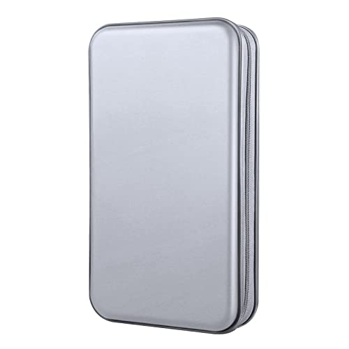 DVD Case, Bivisen CD Case Holder Wallet Binder 96 Capacity CD/DVD Cases Storage Holder Binder Organizer Wallet Book for Car Home Travel (Silver) - color: Silver