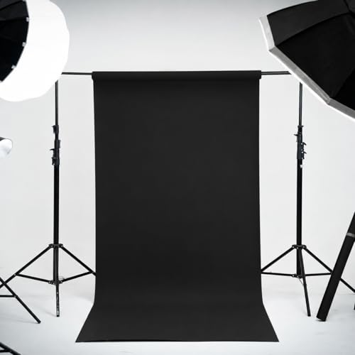 Kate Seamless Paper Backdrop Black Seamless Backdrop Paper Rolls (53''x16.4' Jet) - color: Jet, size: 53''x16.4'