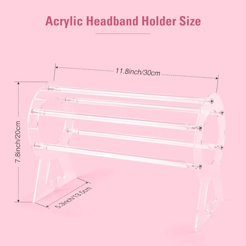 Suneerplay Headband Holder Clear, Acrylic Head-band Organizer, Headband Holder Organizer, Head-band Display Stand, Hairband Storage Stand, Hairband Stand for Women and Girls