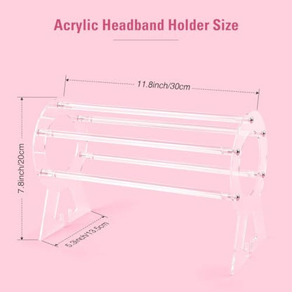 Suneerplay Headband Holder Clear, Acrylic Head-band Organizer, Headband Holder Organizer, Head-band Display Stand, Hairband Storage Stand, Hairband Stand for Women and Girls