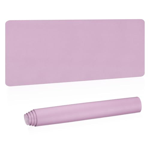 Patikil Desk Mat, 48"x17" Non-Slip Waterproof PU Leather Desk Pad, Dual Sided for Office/Home - Purple - color: Purple, size: 48"x17"