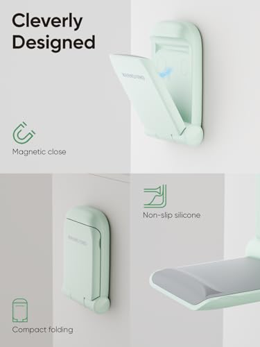 MAMUVIMO Headphone Stand, 2 Pack Headset Stand Foldable＆Sticky, Headphone Holder Hook Mount with Non-Slip Silicone, Adhesive Earphone Desk Hanger Clip Space-Saving for Airpods Max, All Earphones-Green - color: Green, size: 2 Pack