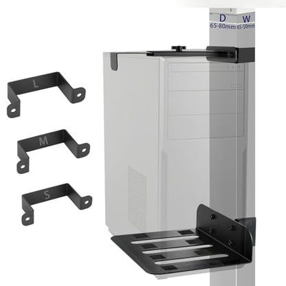 Under Desk PC Mount - Heavy Duty PC Stand for Standard Computer Tower Up to 9.64" Wide, Up to 50Lbs Weight, Clamped PC Bracket Holder Only for 65×45mm/75×45mm/80×50mm Standing Desk Leg, No Drill