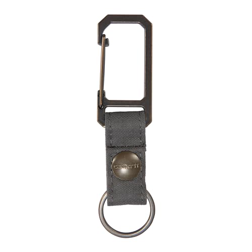 Carhartt Unisex Adult Durable Metal Key Keeper, Belt Loop Key Ring Holder with Self-Locking Metal Gate Clip for Car/Home Keys - color: Nylon Duck (Gravel)