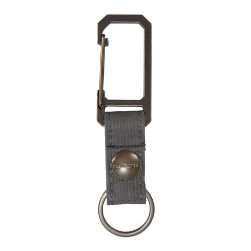 Carhartt Unisex Adult Durable Metal Key Keeper, Belt Loop Key Ring Holder with Self-Locking Metal Gate Clip for Car/Home Keys - color: Nylon Duck (Gravel)