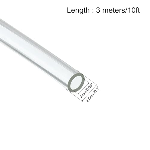 uxcell Clear PVC Tube Wire Harness Tubing, 2mm ID 10ft Sleeve for Wire Sheathing Wire Protection - color: Clear, size: 2mm