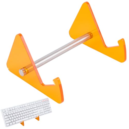 CRASPIRE Keyboard Holder Shelf Acrylic Keyboard Stand Orange Iron Detachable Portable Mechanical Computer Storage Desktop Tray Display Rack for Tablet Picture Frame Home Office Supplies - color: Orange