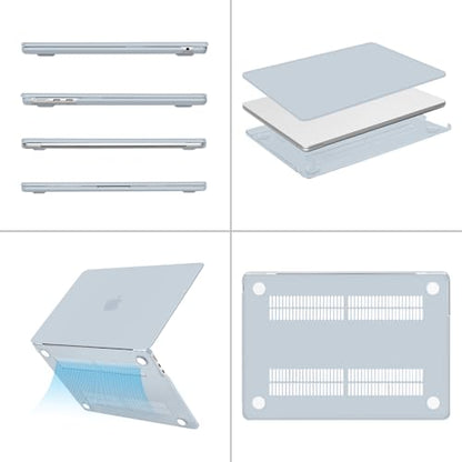 MOSISO Compatible with MacBook Air 13 inch Case M5 2026 M4 2025 M3 M2 2024-2022 A3449 A3240 A3113 A2681, Scratches-Resistant Protective Hard Shell for MacBook Air 13.6 inch Case, Baby Blue - color: Baby Blue