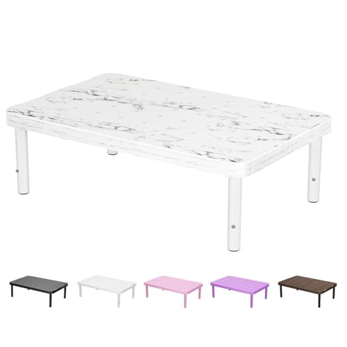 WALI Computer Monitor Stand for Desk, Adjustable Laptop Riser, Desk Monitor Stand Underneath Storage for Office, School Supplies (PTT001-M), 1 Pack, Marble - color: Marble, size: 14.6"L * 9.3"W