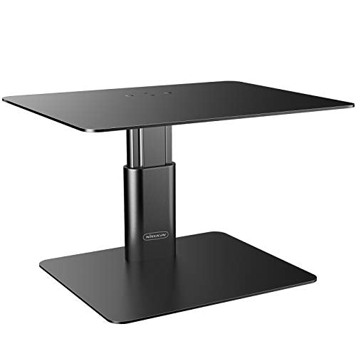 Nillkin Monitor Stand for Desk, Adjustable Height Computer Monitor Stand, Ergonomic Aluminum Computer Stand for Desktop Monitor, iMac, Studio Display XDR, Dell, HP, Lenovo, Other Screen Display, Black - color: Black