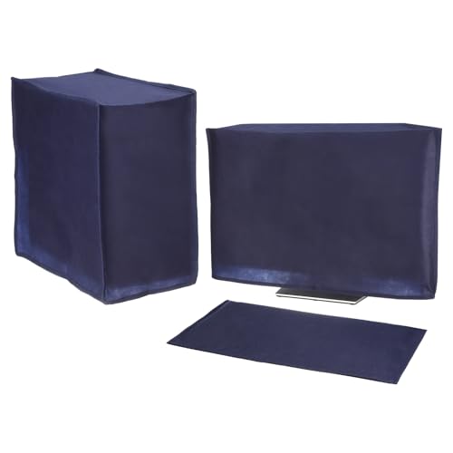 PATIKIL Computer Dust Cover Set, 17" Monitor Keyboard and Host PC Dust Proof Computer Protection Case for Desktop PC CPU Protector - 3Pcs (Blue) - size: 17"