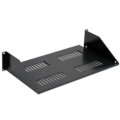 Aeons 2U 19-inch Universal Server Shelf Rack Mount Vented Cantilever Center Mount Shelf 10-Inch Deep, Fixed Server Rack Cabinet Vented Shelf Black - 10" Depth - style: 2U-10" Vented