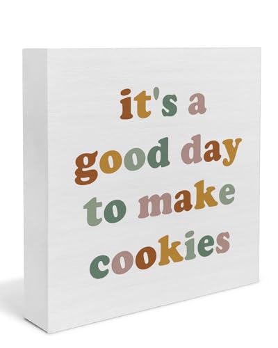Baking Gifts for Bakers Women Men, It's a Good Day to Make Cookies Home Kitchen Wooden Box Sign Decor, Cookie Baking Accessories Decor - color: Baking
