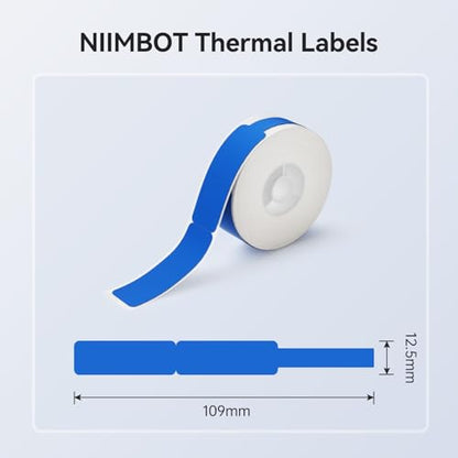 NIIMBOT Blue Cable Labels Maker Tape for D11/D110/D101 Label Maker, 0.49'' x 4.29''(12.5mm x 109mm), Thermal Label Tape for Home Office Labeling Tape Replacement - color: 12.5mmx109mm-blue Cable