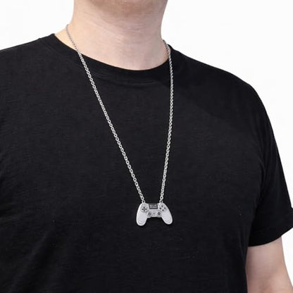 Game Controller Necklace – Symbol of Passion, Gaming, and Fun – Meaningful Gamer Pendant for Players, Streamers, and eSports Fans – Gift for Mom, Dad, Daughter, Son, Friend, Women and Men - color: Silver