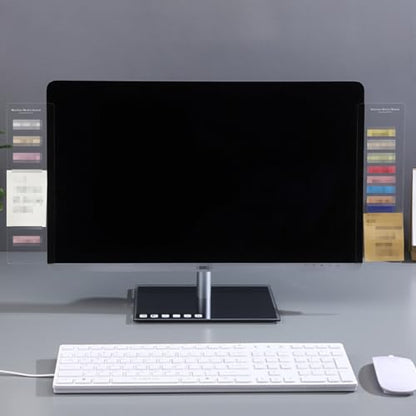 2Pcs Transparent Computer Monitor Memo Board Multifunction Monitor Message Board Sticky Note Holder Computer Side Panel for Home Office Desktop (Left and Right)