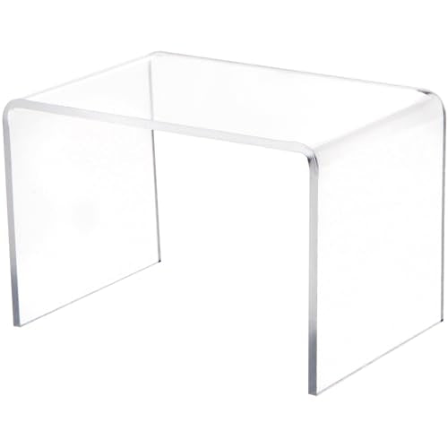 Plymor Clear Acrylic Rectangular Display Riser, 3" H x 4.5" W x 3" D (1/8" thick) - size: 3" x 4.5" x 3"