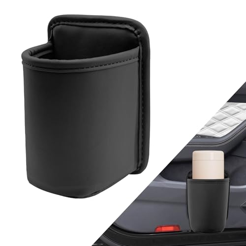 Large Car Door Cup Holder, Clip On Car Cup Holder, Auto Clip on Door Back Seat Extra Drink Holders, Automotive Accessories Water Bottle Organizer Mount Universal for Most Vehicles (Black) - color: Black