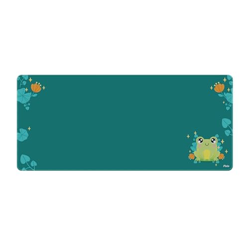 Pixio Mouse Pads - 36 x 16 inch XXL Lilly Frogs Green Multifunctional Large Desk Mats for Gaming, Office, Desktop Anti-Slip Waterproof Washable Computer Mouse Mat - color: Green Lilly Frogs