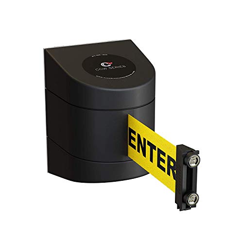 Crowd Control Warehouse - CCW Series WMB-220 Magnetic Wall Mount Retractable Belt Barrier - 15 Foot, Caution Do Not Enter Belt with Black ABS Case, Crowd Control Barriers - color: Caution Do Not Enter Belt with Black ABS Case, size: 15 foot belt