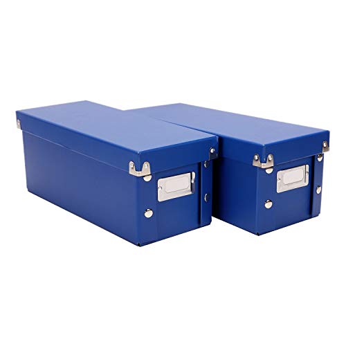 Snap-N-Store CD Storage Box - Pack of 1/2 - Durable Disc Holder with Lid to Store for Discs (2 Pack - Classic, Classic Blue) - color: Classic Blue, size: 2 Pack