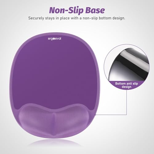Ergonomic Mouse Pad for Vertical Mouse, Memory Foam(Lavender Purple) - color: Lavender Purple
