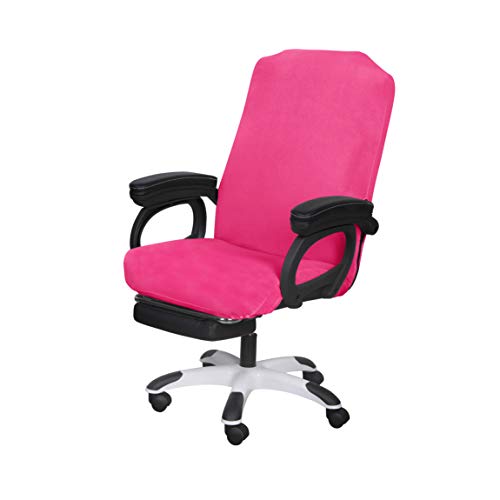SARAFLORA Office Chair Cover- Medium, Dark Pink- Removable Computer Chair Cover for Office Chair with Zipper for Universal Rotating Chair Desk Chair Cover Chair Seat Washable Protector for Pet - color: Dark Pink, size: Medium | 1PCS