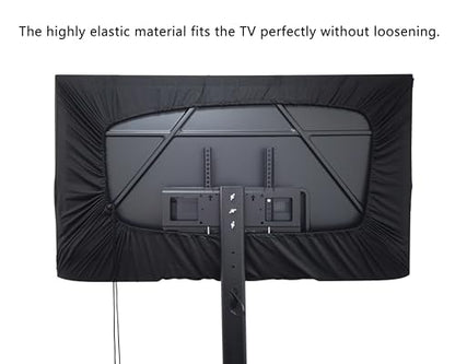 Indoor TV dust cover, elastic fabric with adjustable size, Suitable for most brands of 40-45 inch flat or curved TVs (Black, 40 - 45 inches) - size: 40 - 45 inches