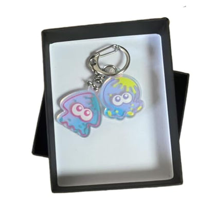 Game Squid Acrylic Keychain Set Anime Figure Pendant Keyrings Novelty Party Gift for Fans Boys Girls Women - color: 2pcs Squid Keychain