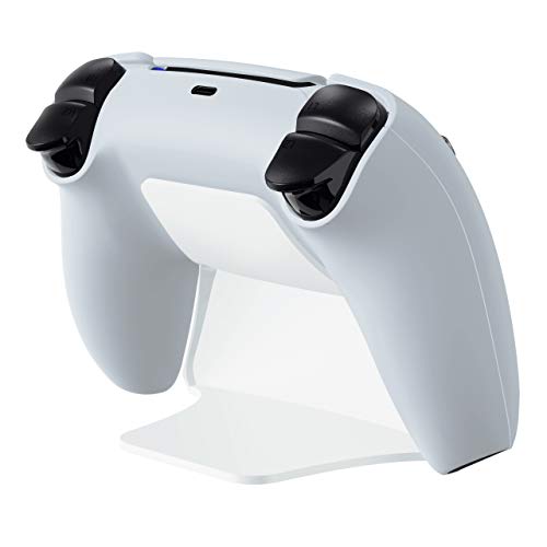 playvital 2 Pack Controller Display Stand for ps5, Gamepad Stand Desk Holder for ps5 Controller Accessories with Rubber Pads, White - color: White 2 set