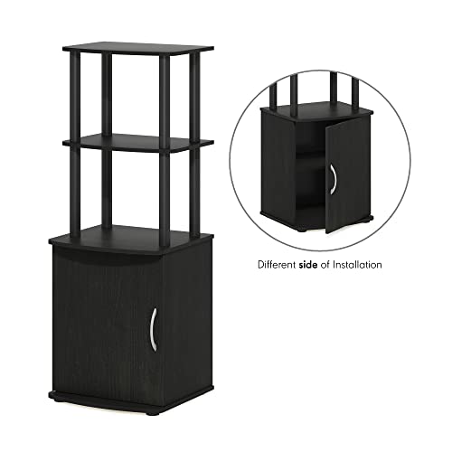 Furinno Turn-N-Tube Tall TV Entertainment Side Table Display Rack with Storage Cabinet, 2-Tier, Blackwood/Black - color: Blackwood/Black, size: 2-Tier Cabinet