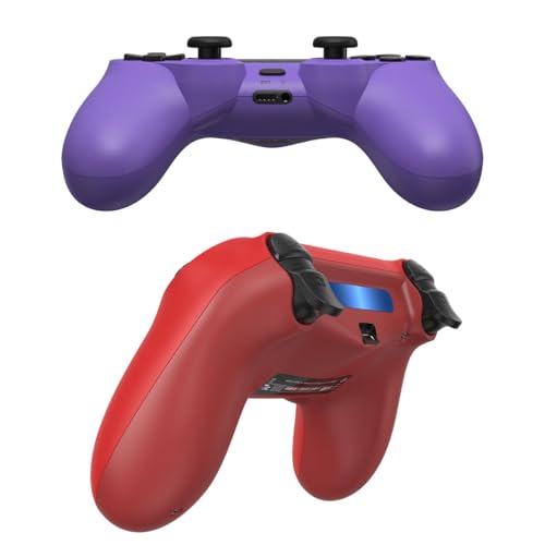 Wuthur 2 Pack Wireless Controller Compatible with PS4/Pro/Slim(Purple & Red) - color: Purple & Red