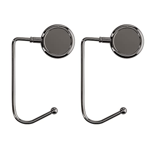 kwmobile Purse Hook for Table - Set of 2 Purse Holder - Handbag Hanger - Portable Bag Holder - Bag Hooks for Desk - Table Hook Black - color: Black