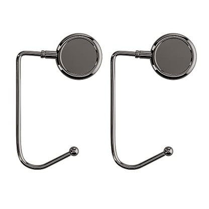kwmobile Purse Hook for Table - Set of 2 Purse Holder - Handbag Hanger - Portable Bag Holder - Bag Hooks for Desk - Table Hook Black - color: Black