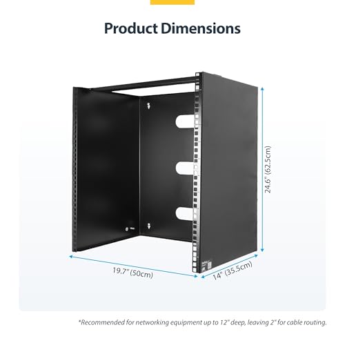 StarTech 14U 19in Wall-Mount Network Rack, 14in, 77lb (RACK-14U-14-BRACKET) - size: 14U