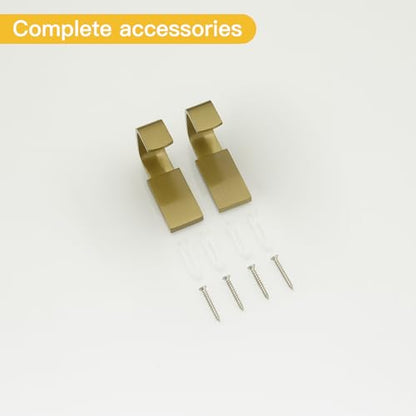 BESy Brass Clothes Hook Single Towel Hook for Bathroom Kitchen Garage Square Style Robe Hooks Coat and Hat Hook, Wall Mounted with Screws, Two Packs, Brushed Gold - color: Brushed Gold, size: 2 Pack